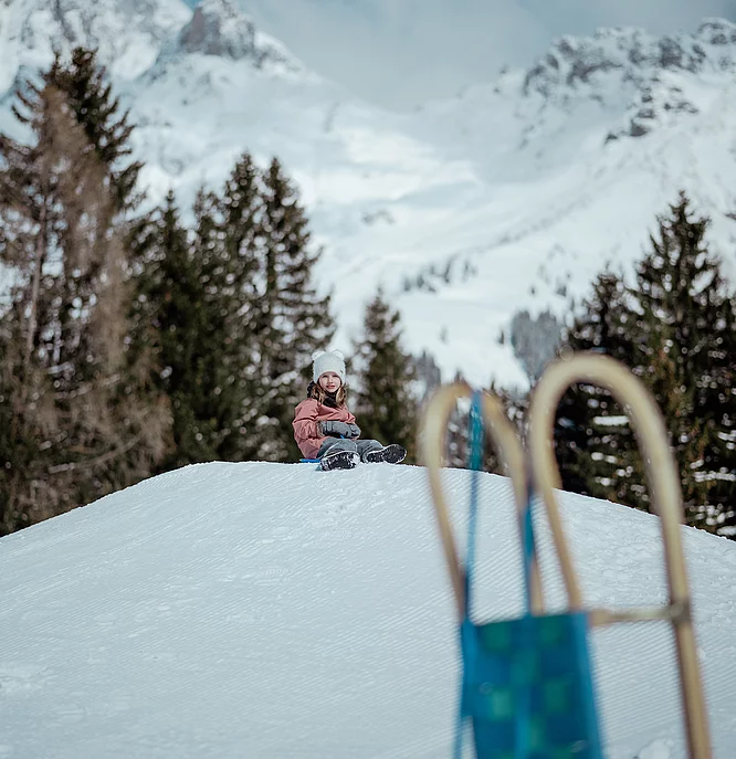 Übergossene Alm - Winterlandschaft mit Rodel
