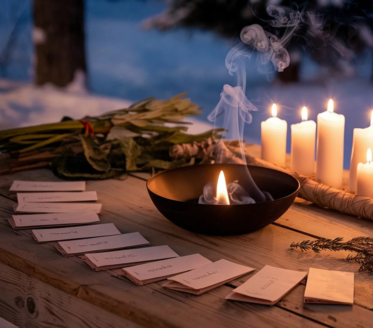 Tisch voller Kerzen, Weihnachtsstimmung - Übergossene Alm Resort