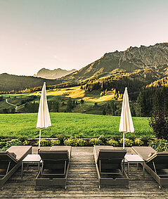 Übergossene Alm - Almsee Liegebereich Sonnenaufgang
