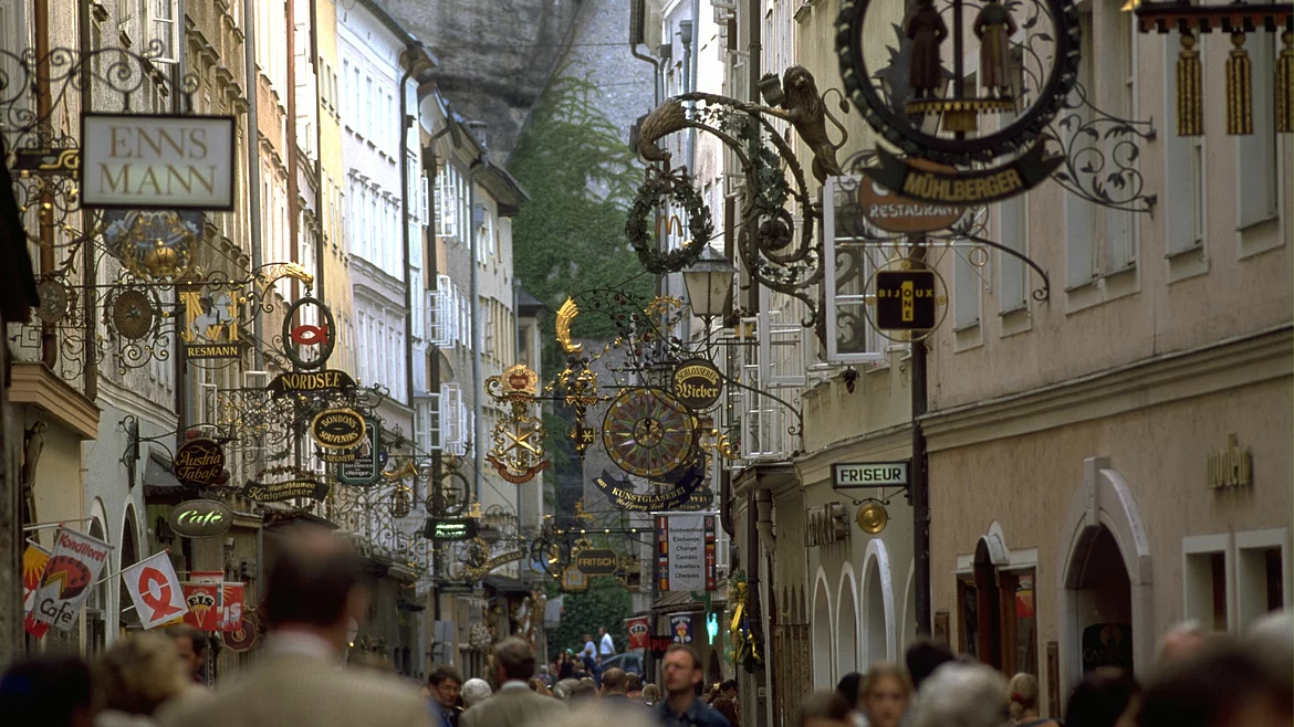 Übergossene Alm - Salzburgstadt, Getreidegasse