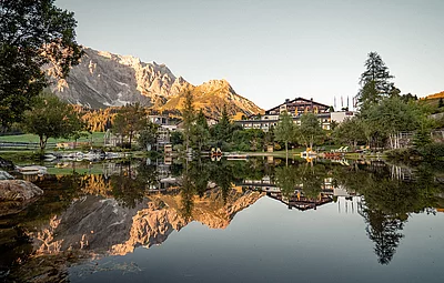 Übergossene Alm - Almsee Sommer Sonnenuntergang