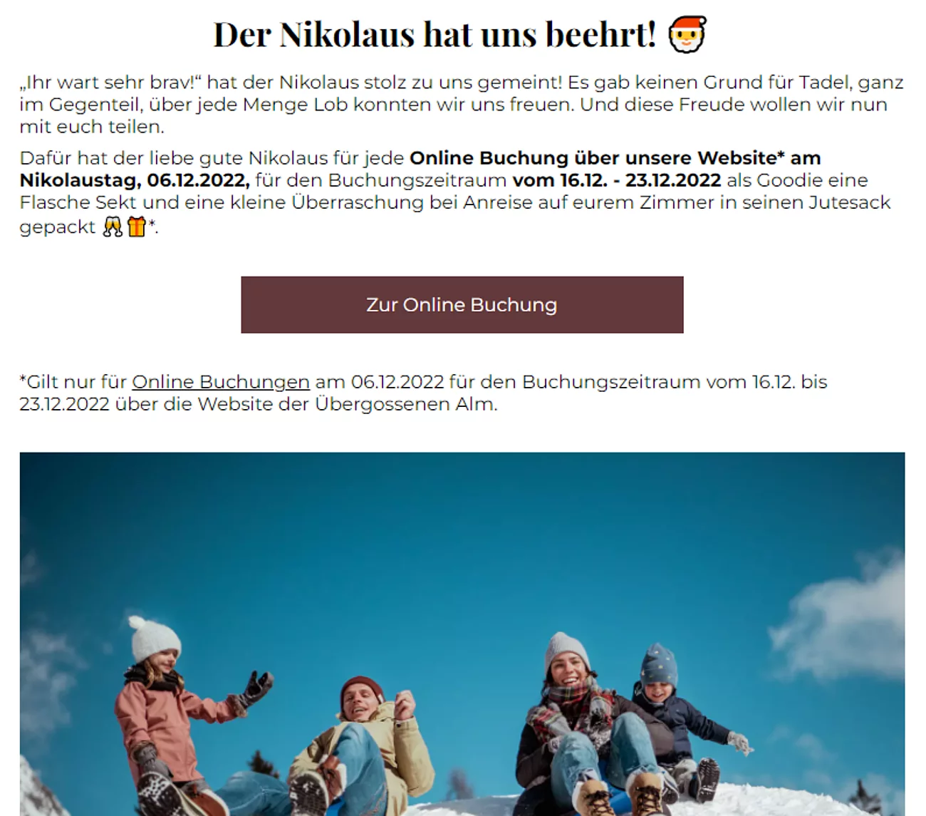 Übergossene Alm - Screenshot von Adventskalender 2022