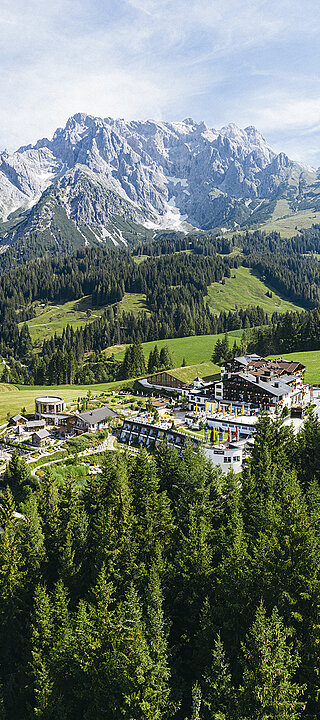 Übergossene Alm - Blick auf Hochkönig Sommer